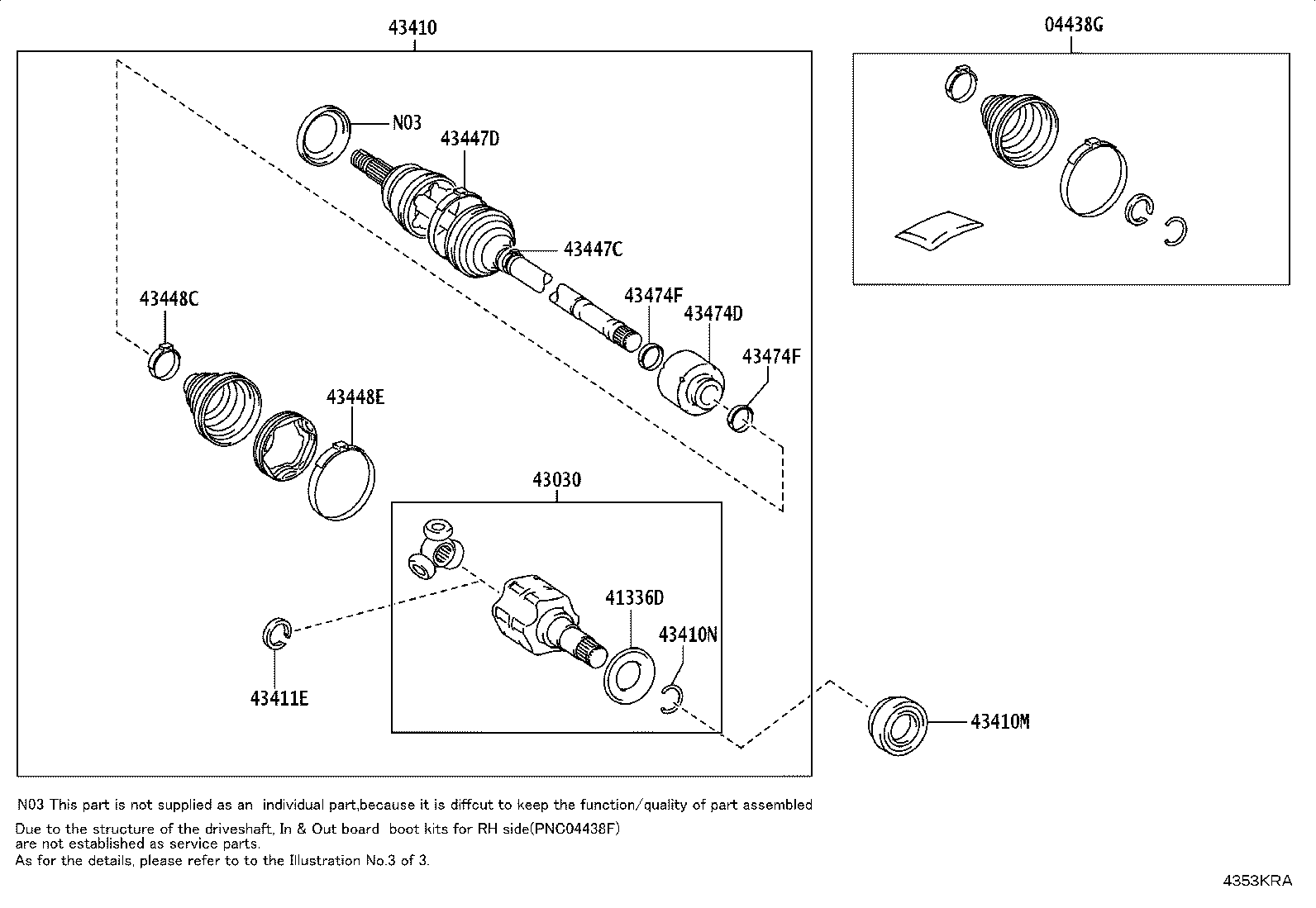 43040-F4090 JOINT ASSY, FRONT DRIVE INBOARD, RH product image