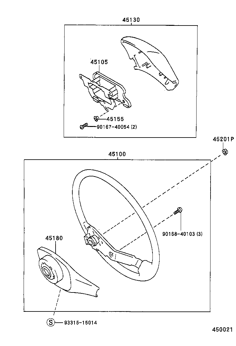 45184-60100-B0 COVER SUB-ASSY, STEERING WHEEL product image