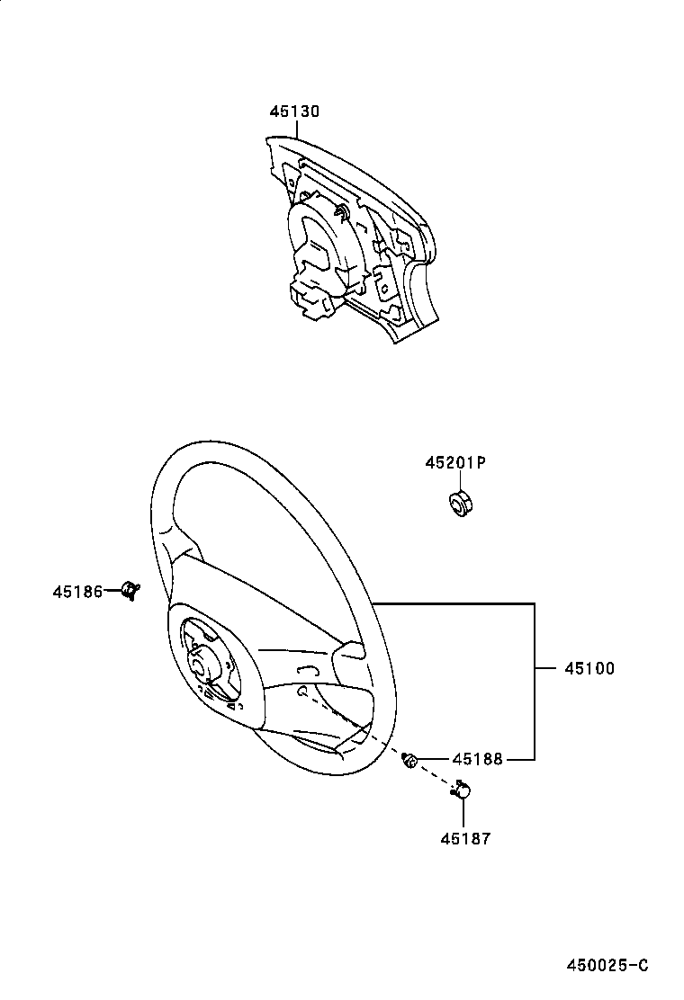 45100-12860-B2 WHEEL ASSY, STEERING product image