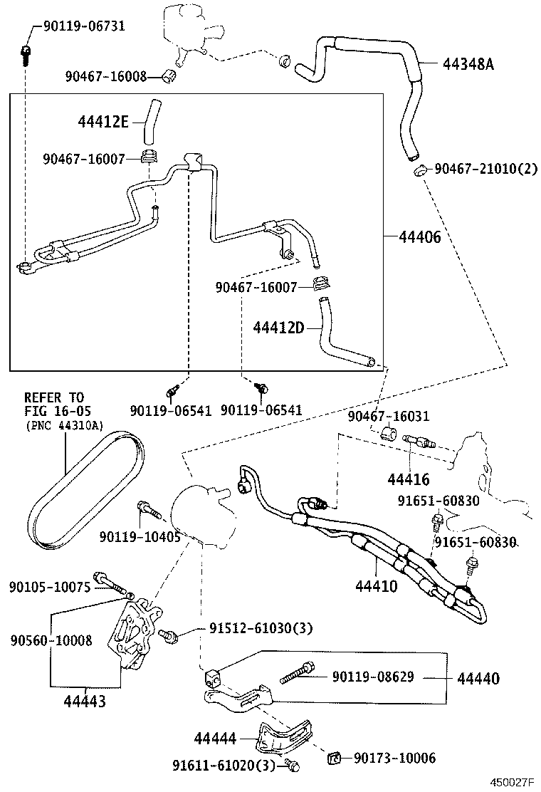 44348-44020 HOSE, OIL RESERVOIR TO PUMP, NO.1 product image