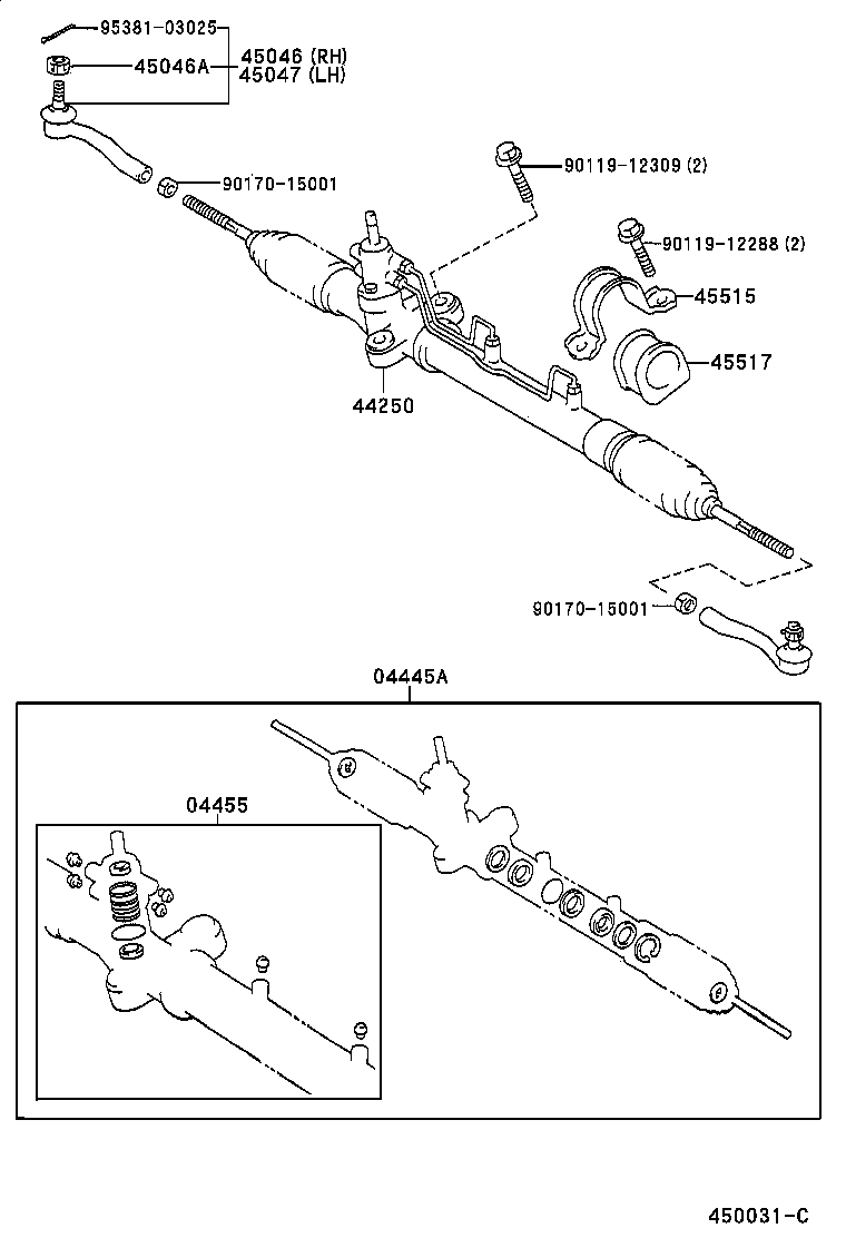 44250-44040 GEAR ASSY, POWER STEERING(FOR RACK & PINION) product image