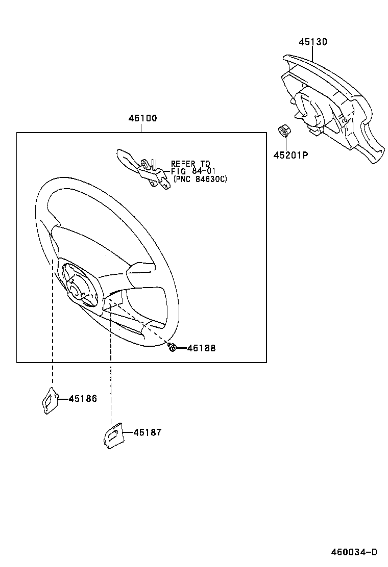 45184-60100-B0 COVER SUB-ASSY, STEERING WHEEL product image
