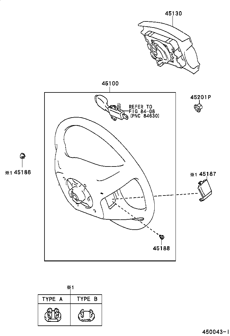 45100-06142-B0 WHEEL ASSY, STEERING product image