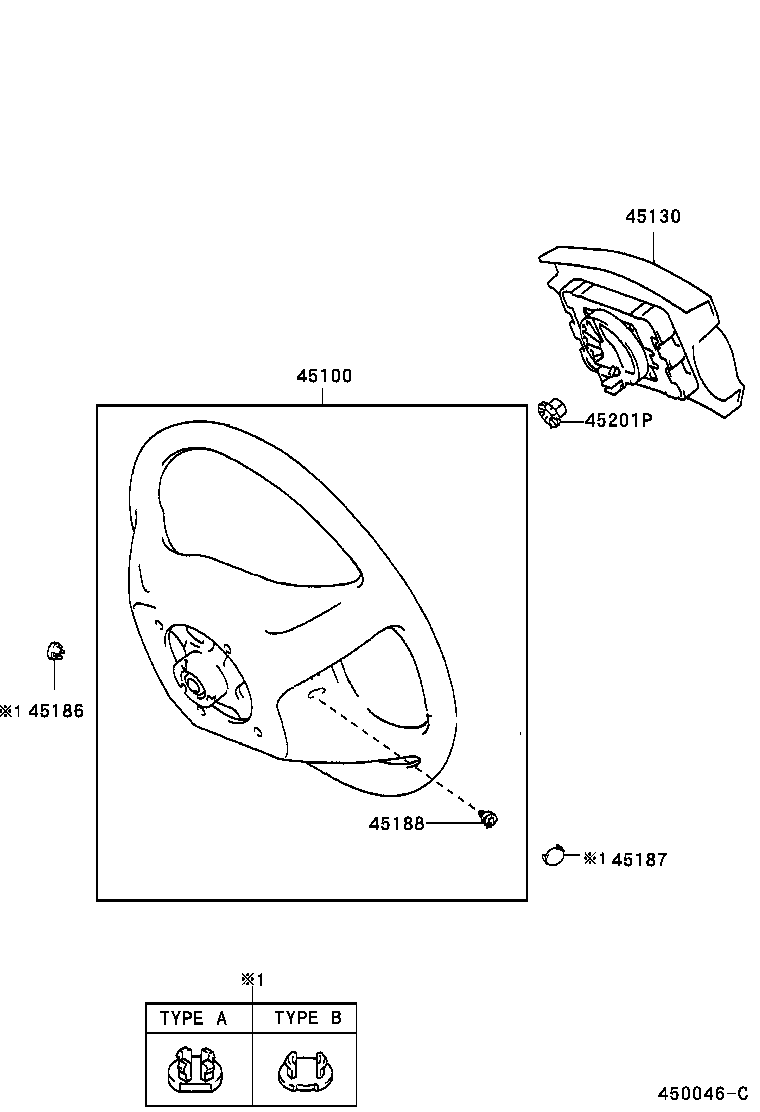 45100-06142-B0 WHEEL ASSY, STEERING product image