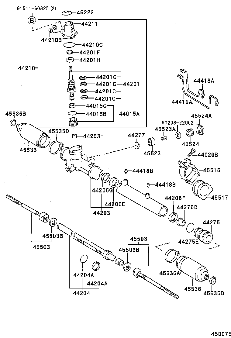 44250-20732 GEAR ASSY, POWER STEERING(FOR RACK & PINION) product image