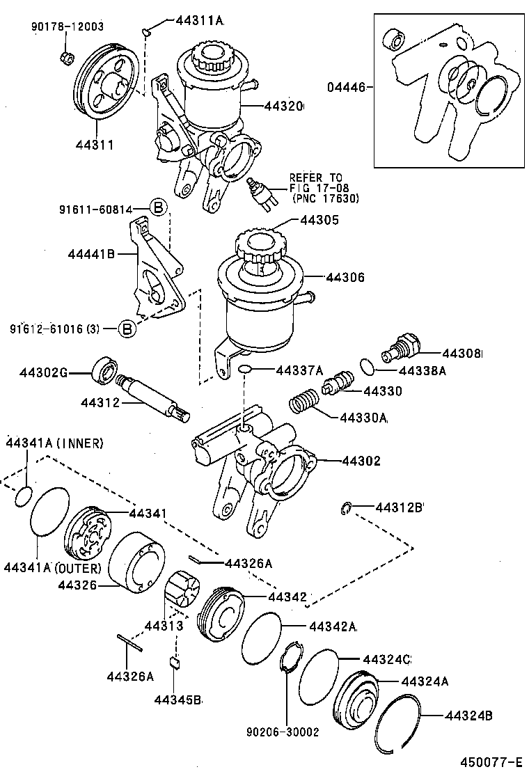 44306-20160 RESERVOIR SUB-ASSY, VANE PUMP OIL product image