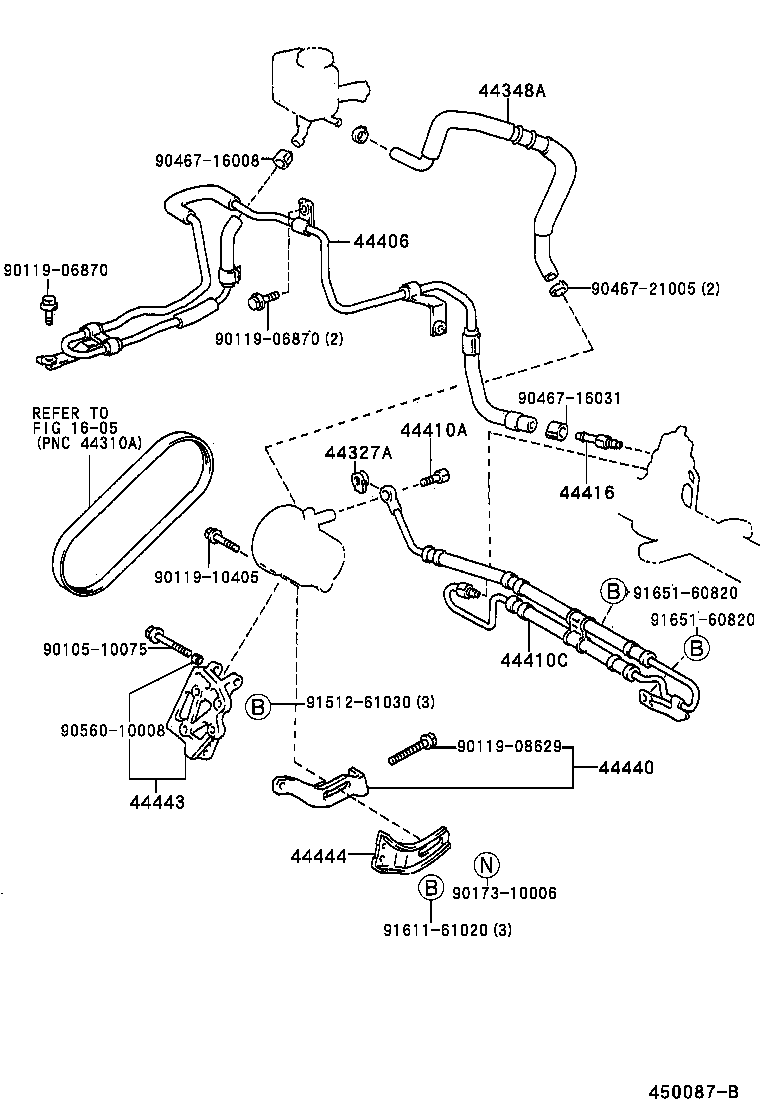 44348-21040 HOSE, OIL RESERVOIR TO PUMP, NO.1 product image