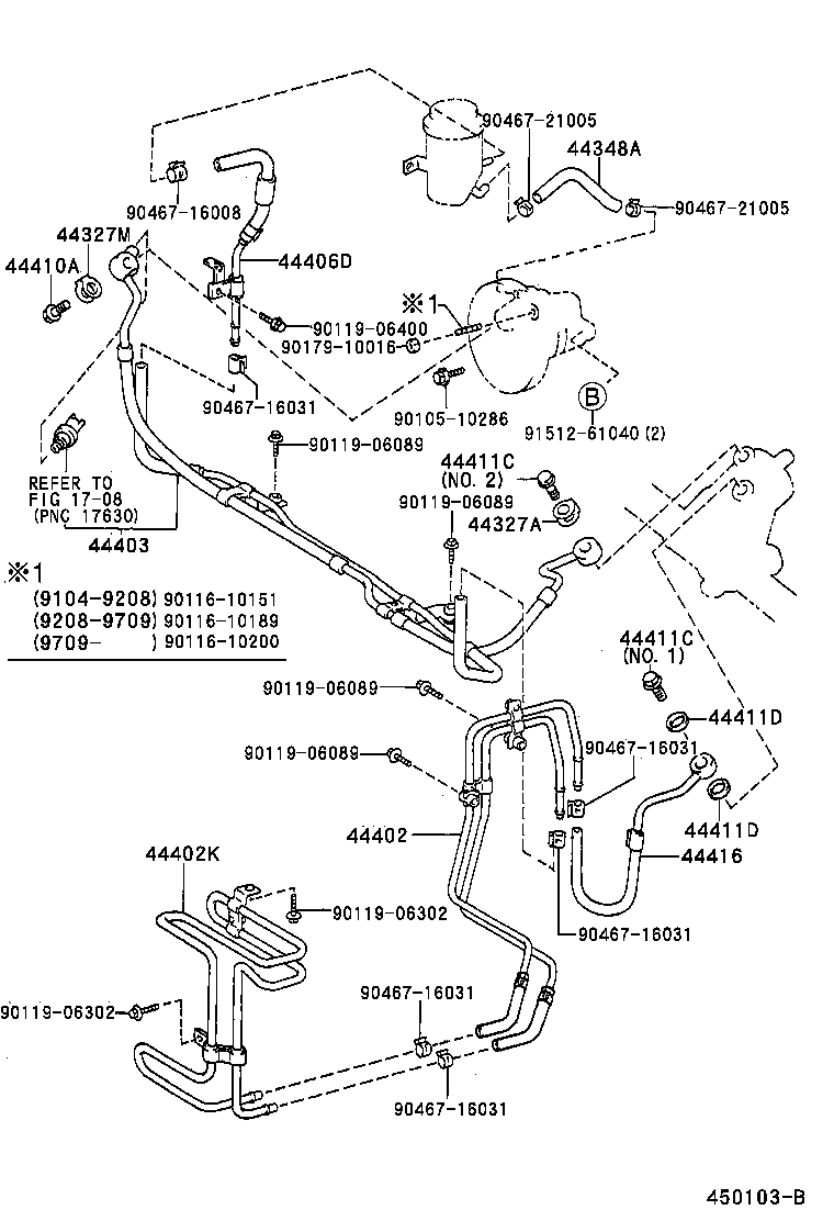 Toyota 44411-24101 HOSE, PRESSURE FEED