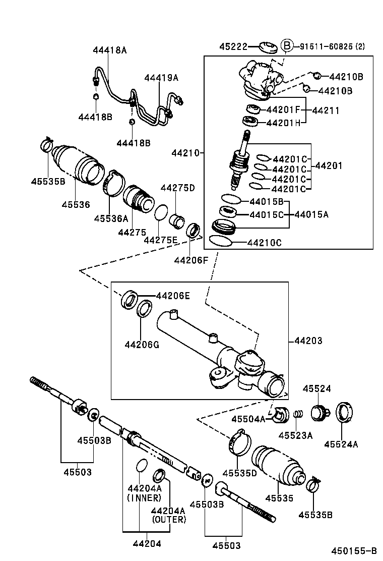 44250-44040 GEAR ASSY, POWER STEERING(FOR RACK & PINION) product image