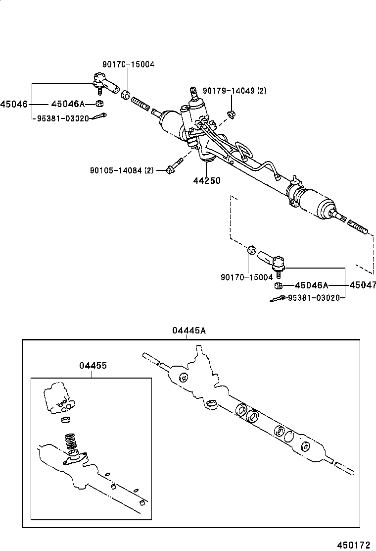 44250-33202 GEAR ASSY, POWER STEERING(FOR RACK & PINION) product image