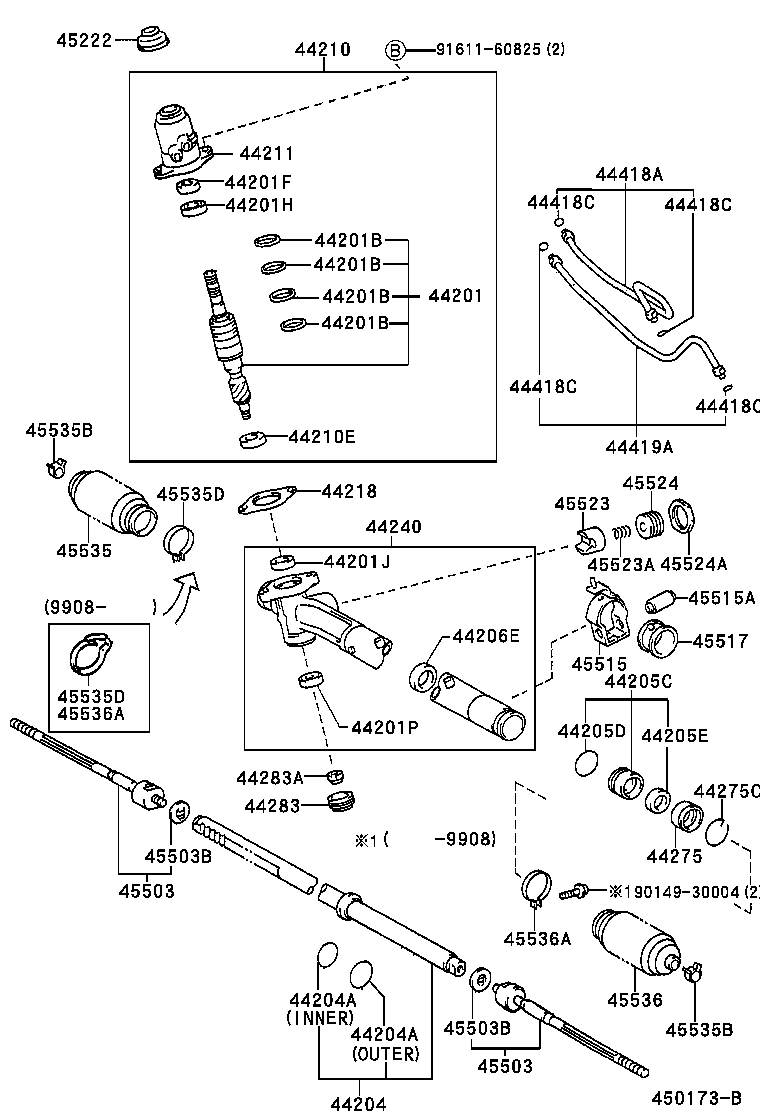 44250-33202 GEAR ASSY, POWER STEERING(FOR RACK & PINION) product image