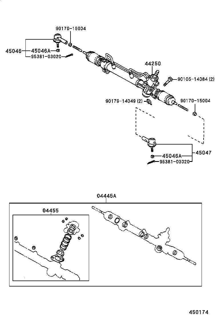 44250-33202 GEAR ASSY, POWER STEERING(FOR RACK & PINION) product image