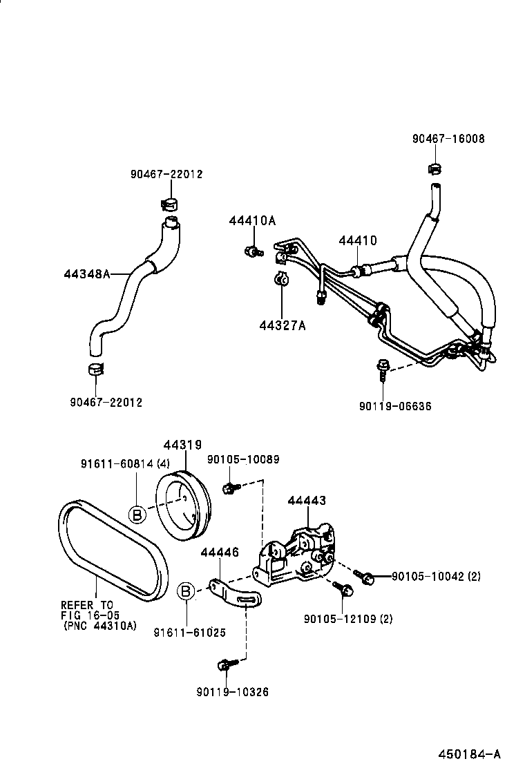 44348-22261 HOSE, OIL RESERVOIR TO PUMP, NO.1 product image