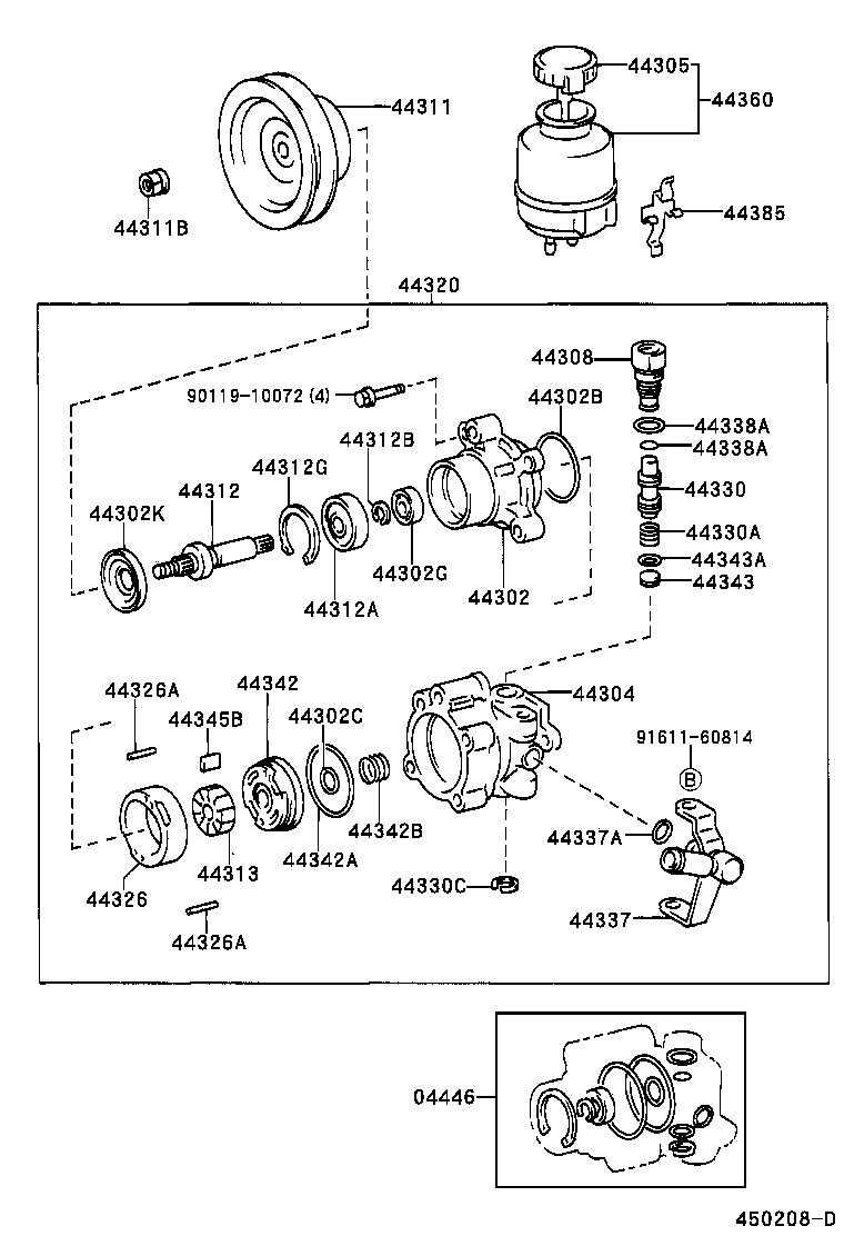 44302-04050 HOUSING SUB-ASSY, VANE PUMP, FRONT product image