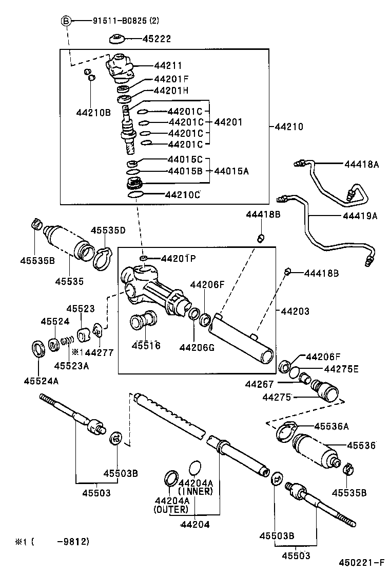 44250-28340 GEAR ASSY, POWER STEERING(FOR RACK & PINION) product image