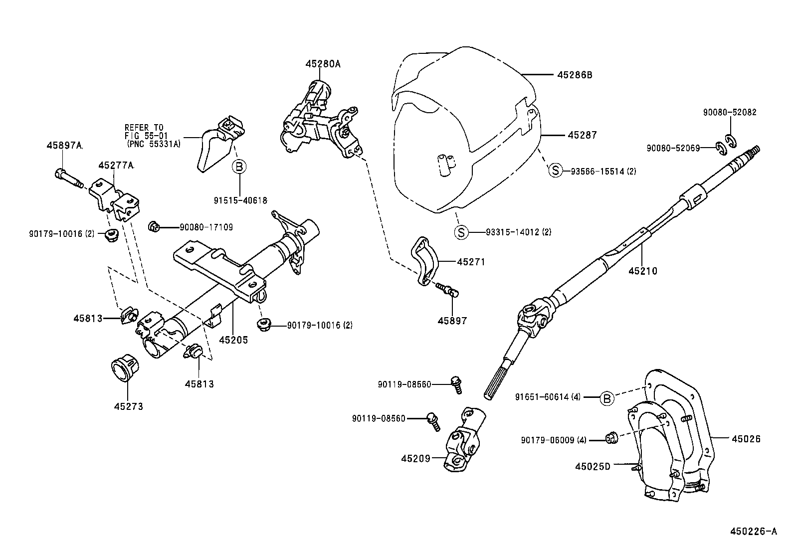 45205-0A010 TUBE SUB-ASSY, STEERING COLUMN product image