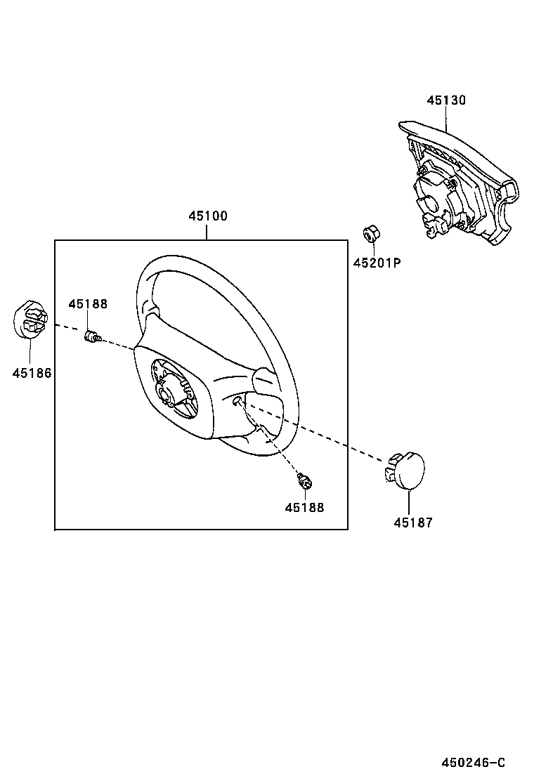45100-13020-B0 WHEEL ASSY, STEERING product image