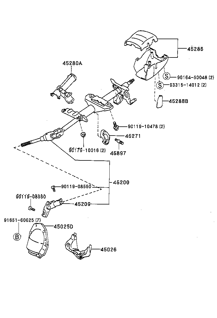 45200-02011 POST ASSY, STEERING product image