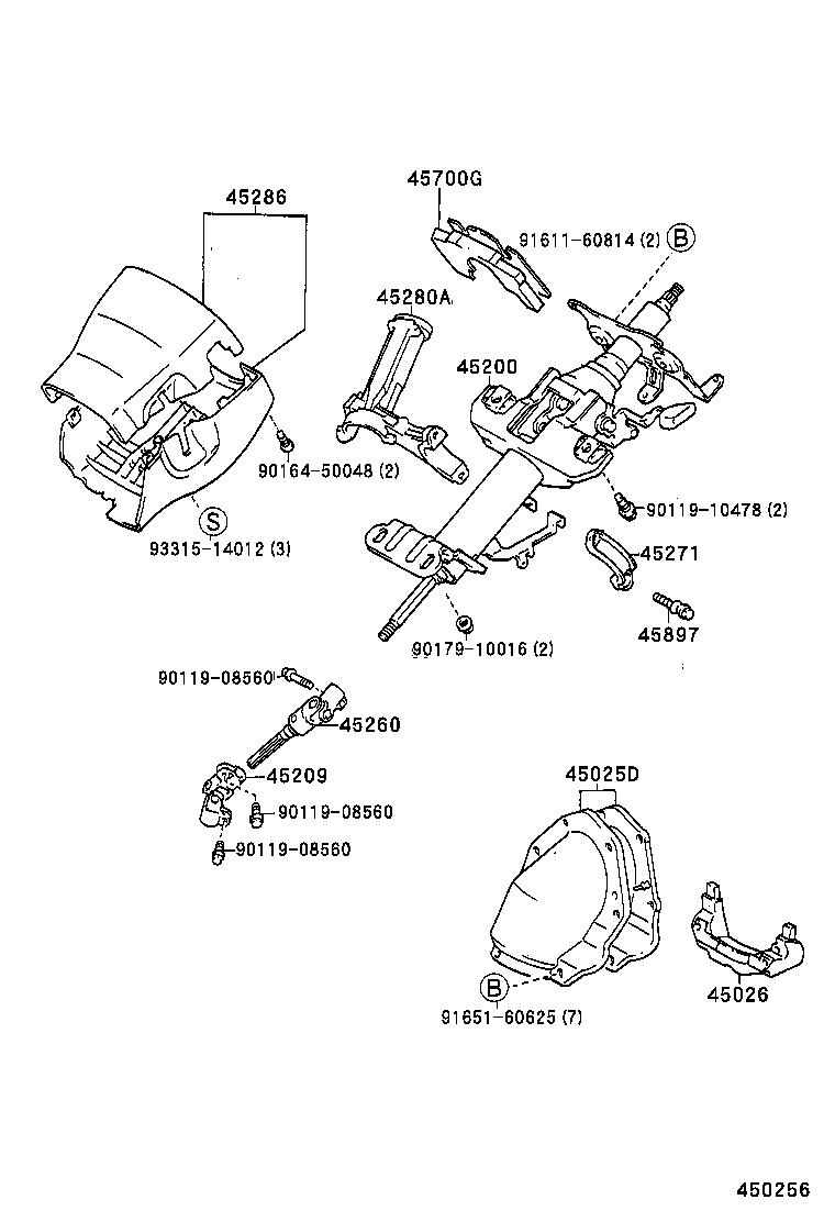 45200-02011 POST ASSY, STEERING product image