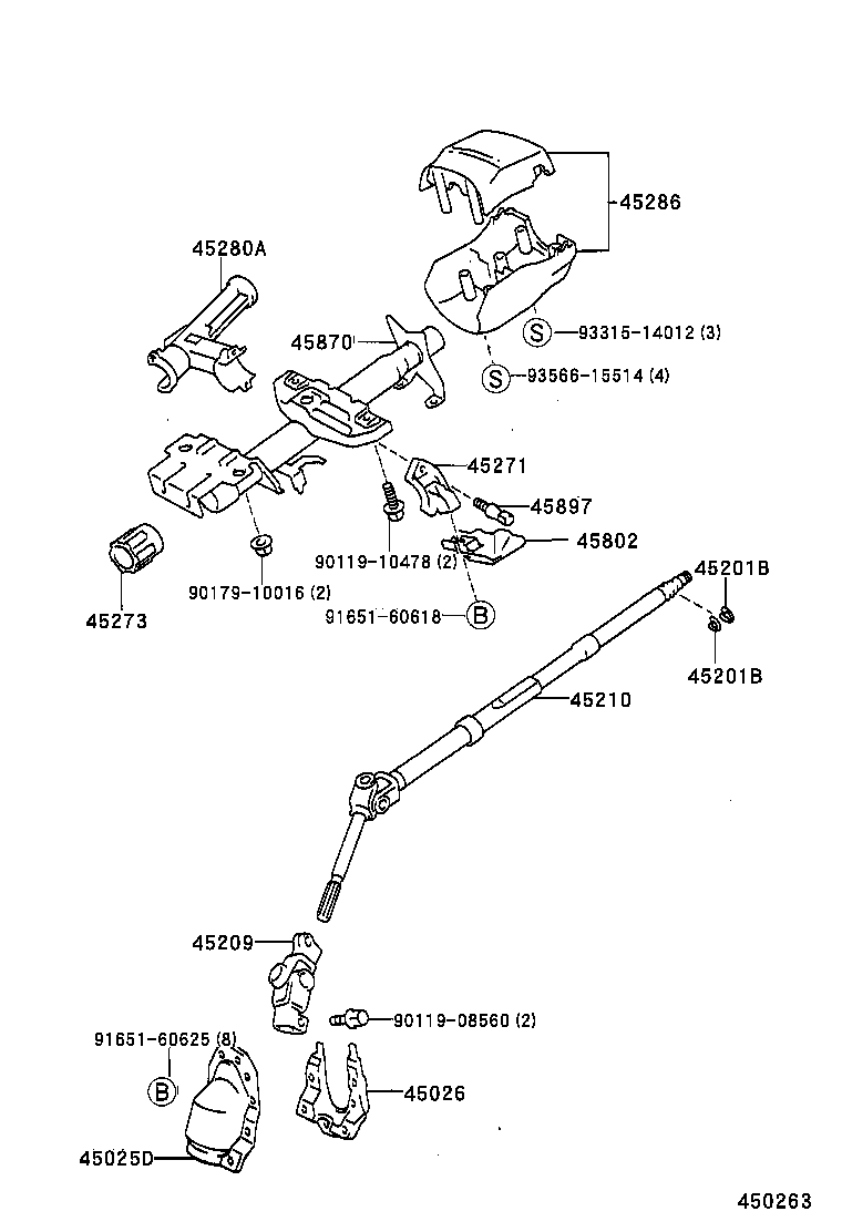 45210-12430 SHAFT ASSY, STEERING MAIN product image