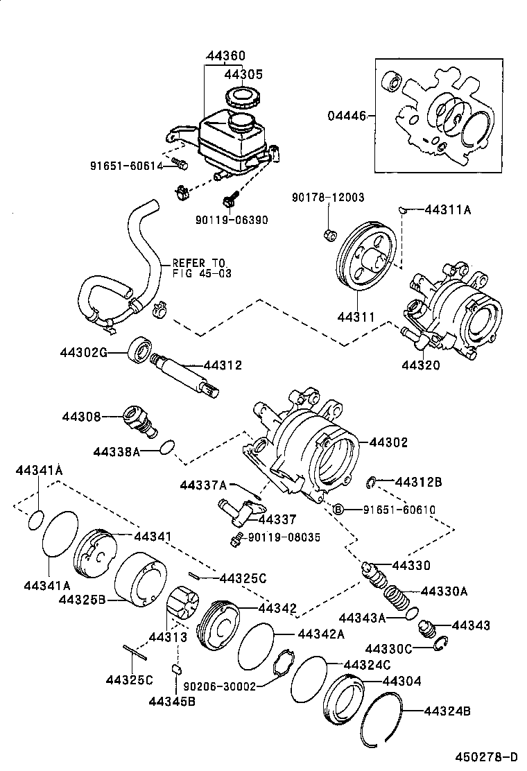 44304-12020 HOUSING SUB-ASSY, VANE PUMP, REAR product image