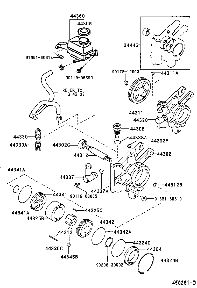 44304-12020 HOUSING SUB-ASSY, VANE PUMP, REAR product image