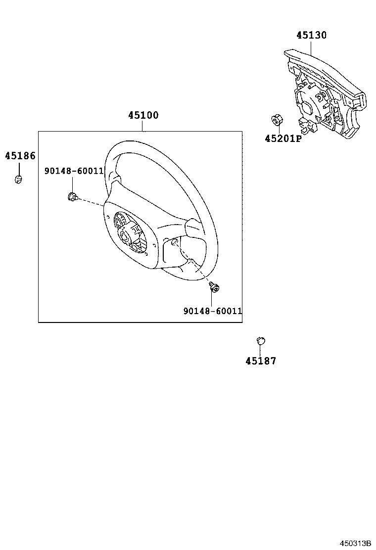 45100-12840-B0 WHEEL ASSY, STEERING product image