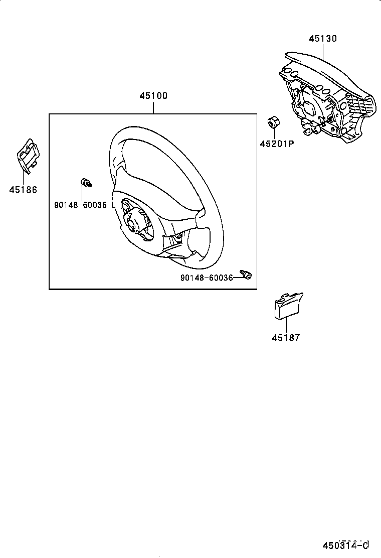 45100-12840-C0 WHEEL ASSY, STEERING product image