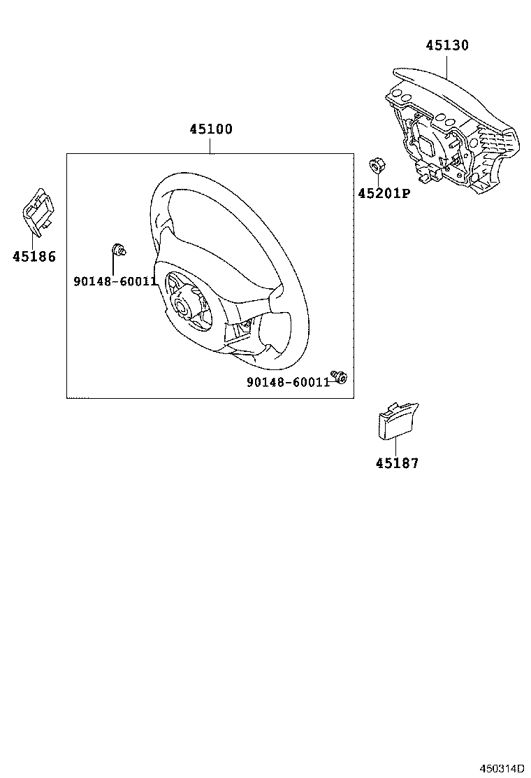 45100-12840-B0 WHEEL ASSY, STEERING product image