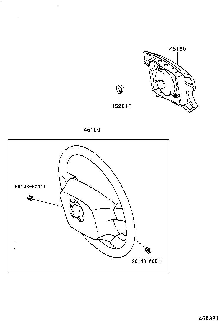 45130-10150 BUTTON ASSY, HORN product image