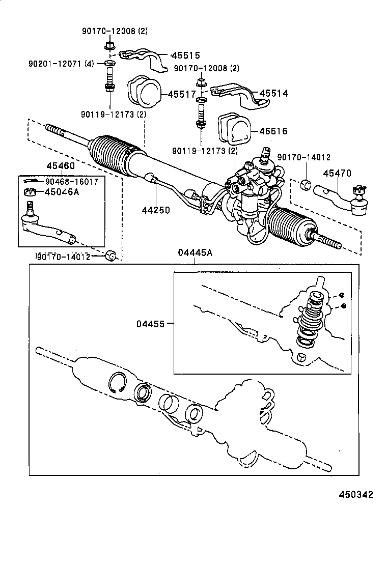 44250-50140 GEAR ASSY, POWER STEERING(FOR RACK & PINION) product image