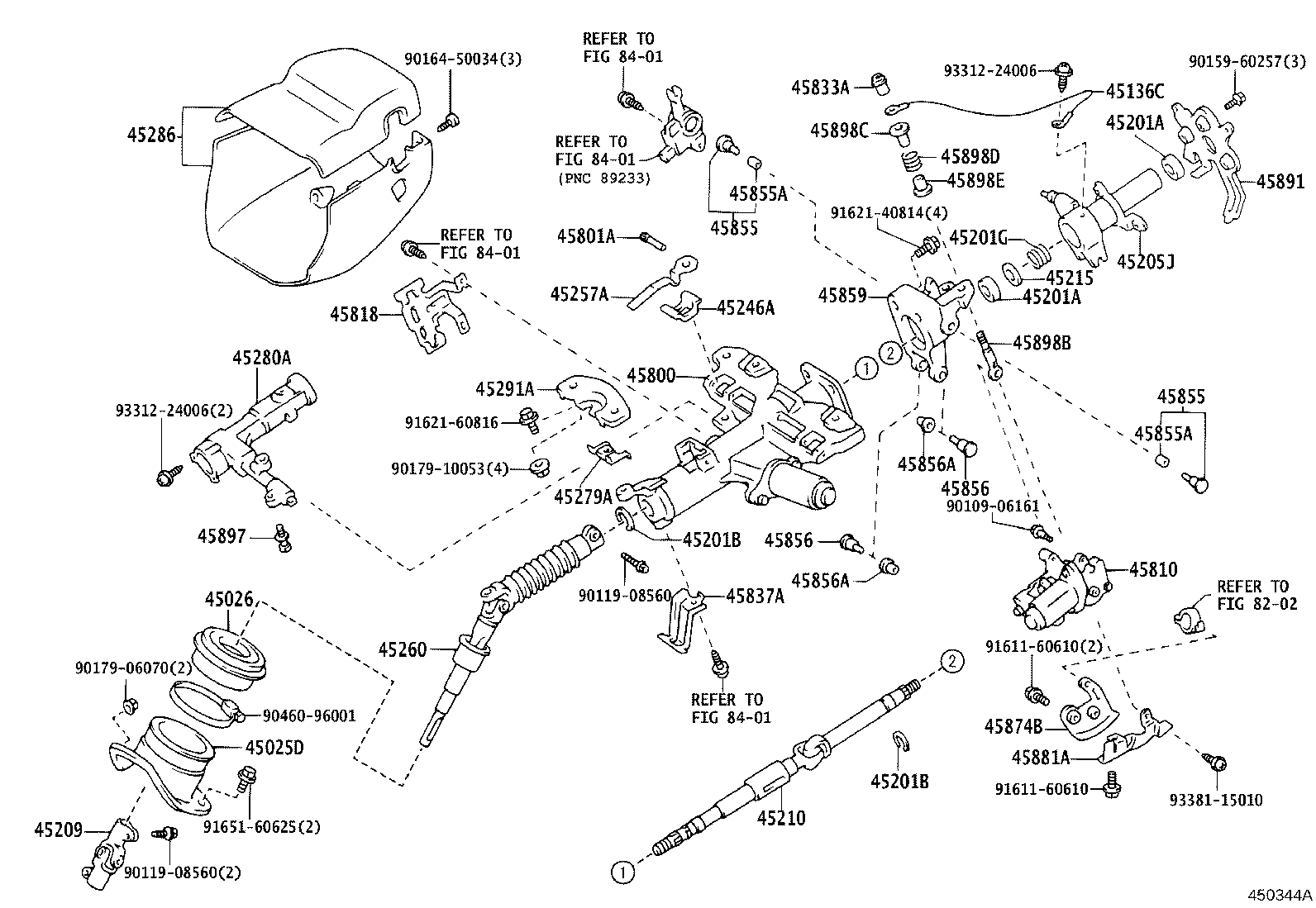 Toyota 45025-50040 COVER SUB-ASSY, STEERING COLUMN HOLE, NO.1