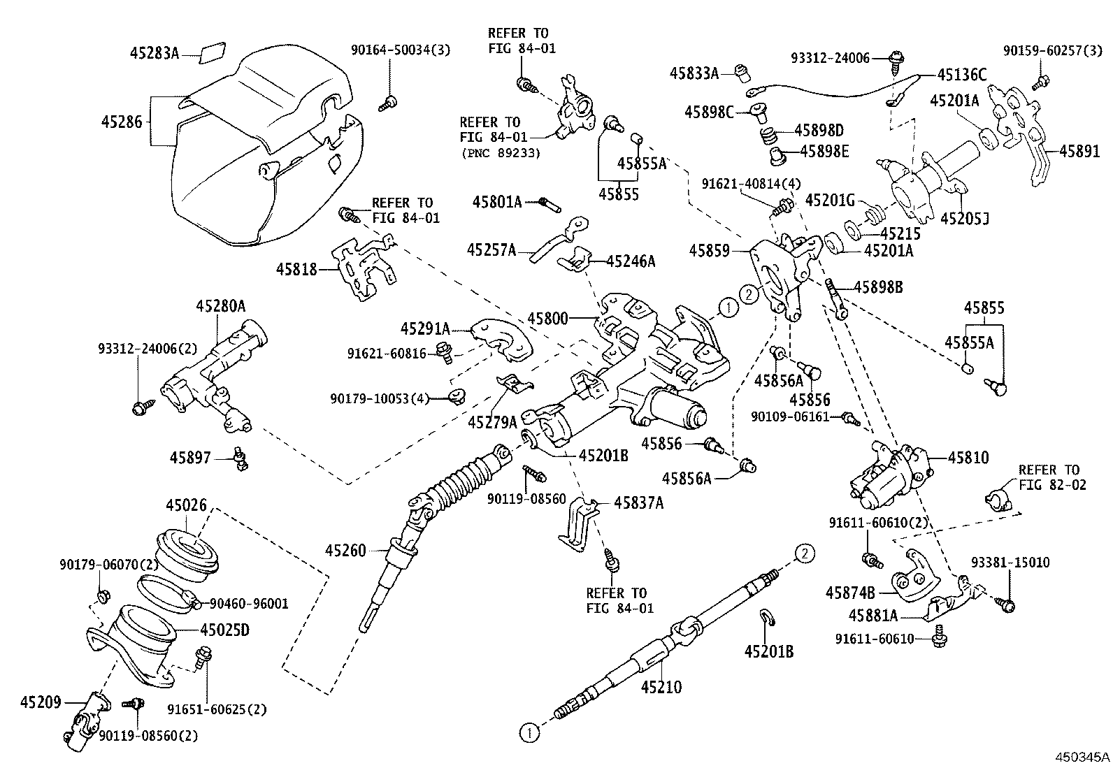 45250-50150 COLUMN ASSY, STEERING product image