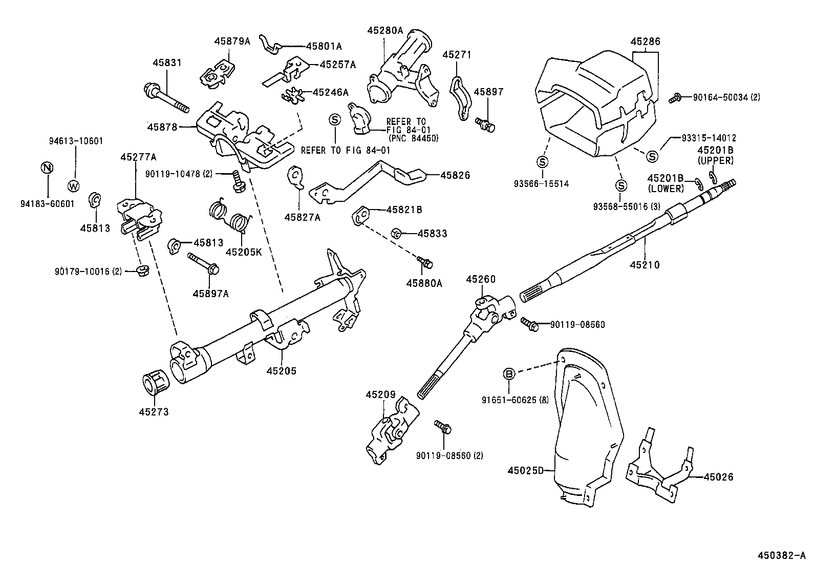 45260-12440 SHAFT ASSY, STEERING INTERMEDIATE, NO.2 product image