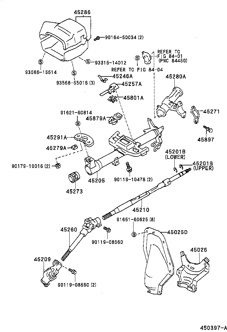 45260-12440 SHAFT ASSY, STEERING INTERMEDIATE, NO.2 product image