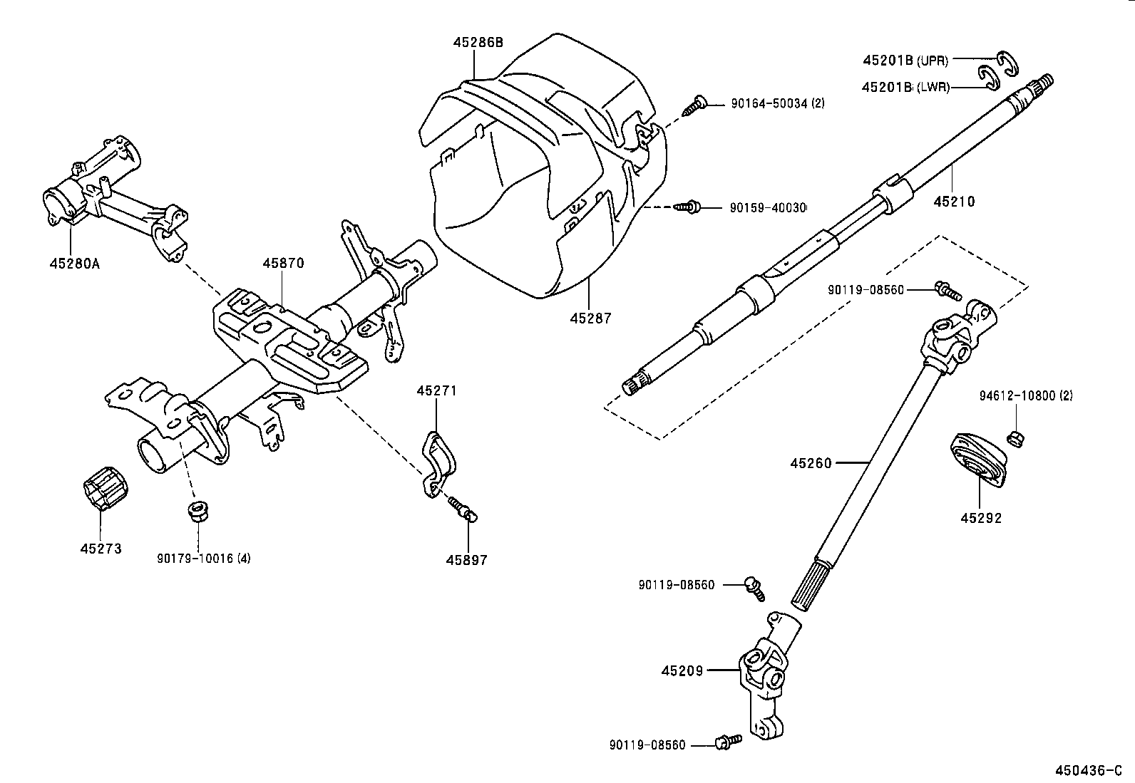 45280-26280 BRACKET ASSY, STEERING COLUMN, UPPER product image