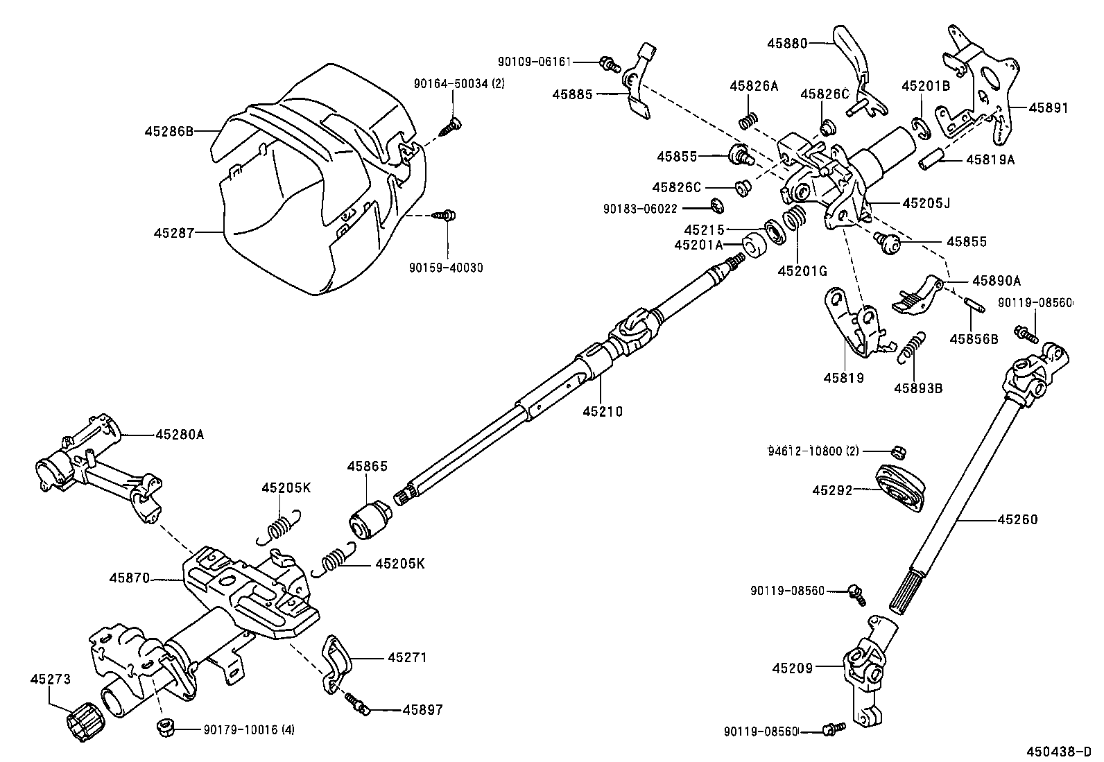 45280-26280 BRACKET ASSY, STEERING COLUMN, UPPER product image