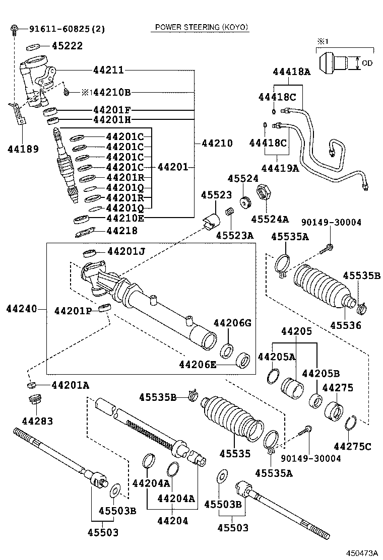 44201-12430 VALVE SUB-ASSY, POWER STEERING CONTROL product image