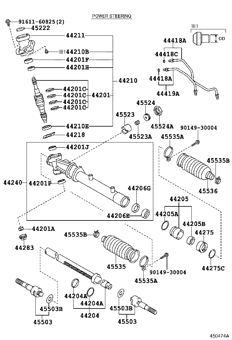 44201-12430 VALVE SUB-ASSY, POWER STEERING CONTROL product image
