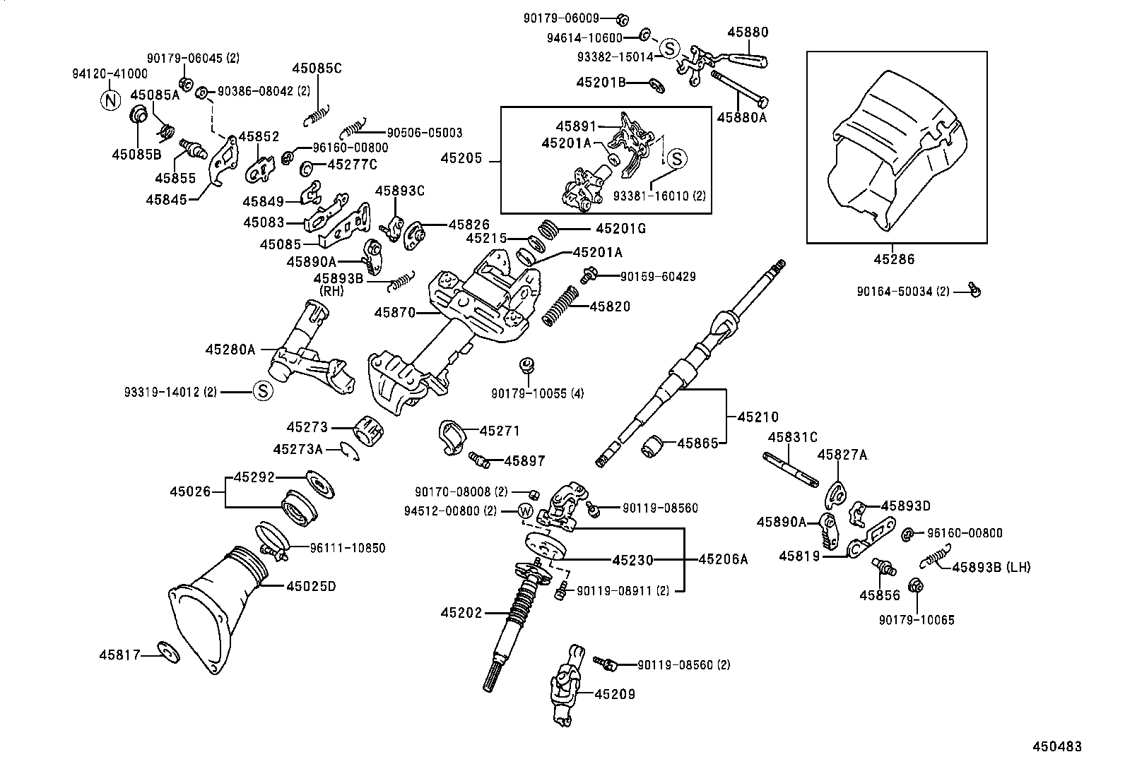 45210-30190 SHAFT ASSY, STEERING MAIN product image