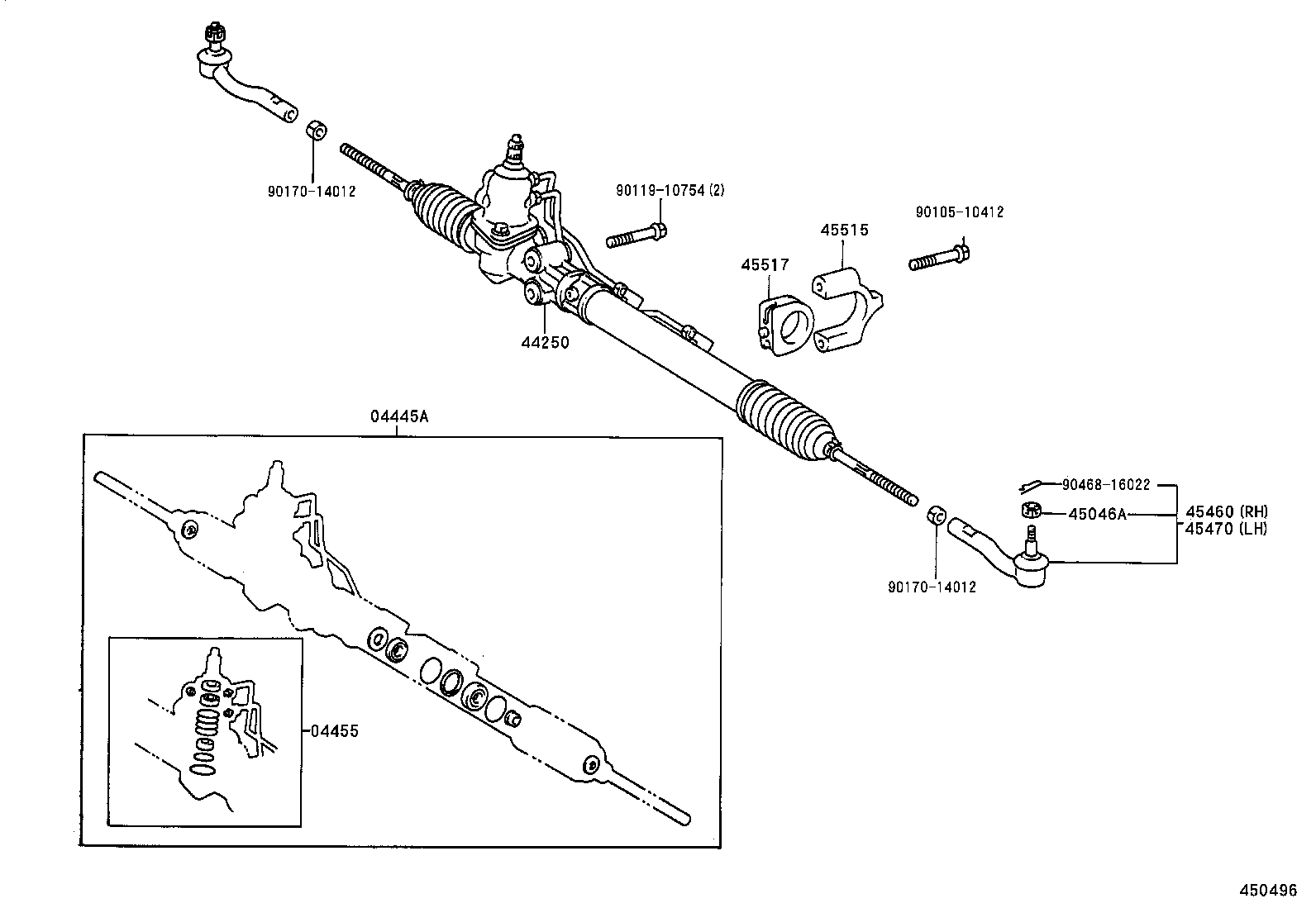 44250-30141 GEAR ASSY, POWER STEERING(FOR RACK & PINION) product image