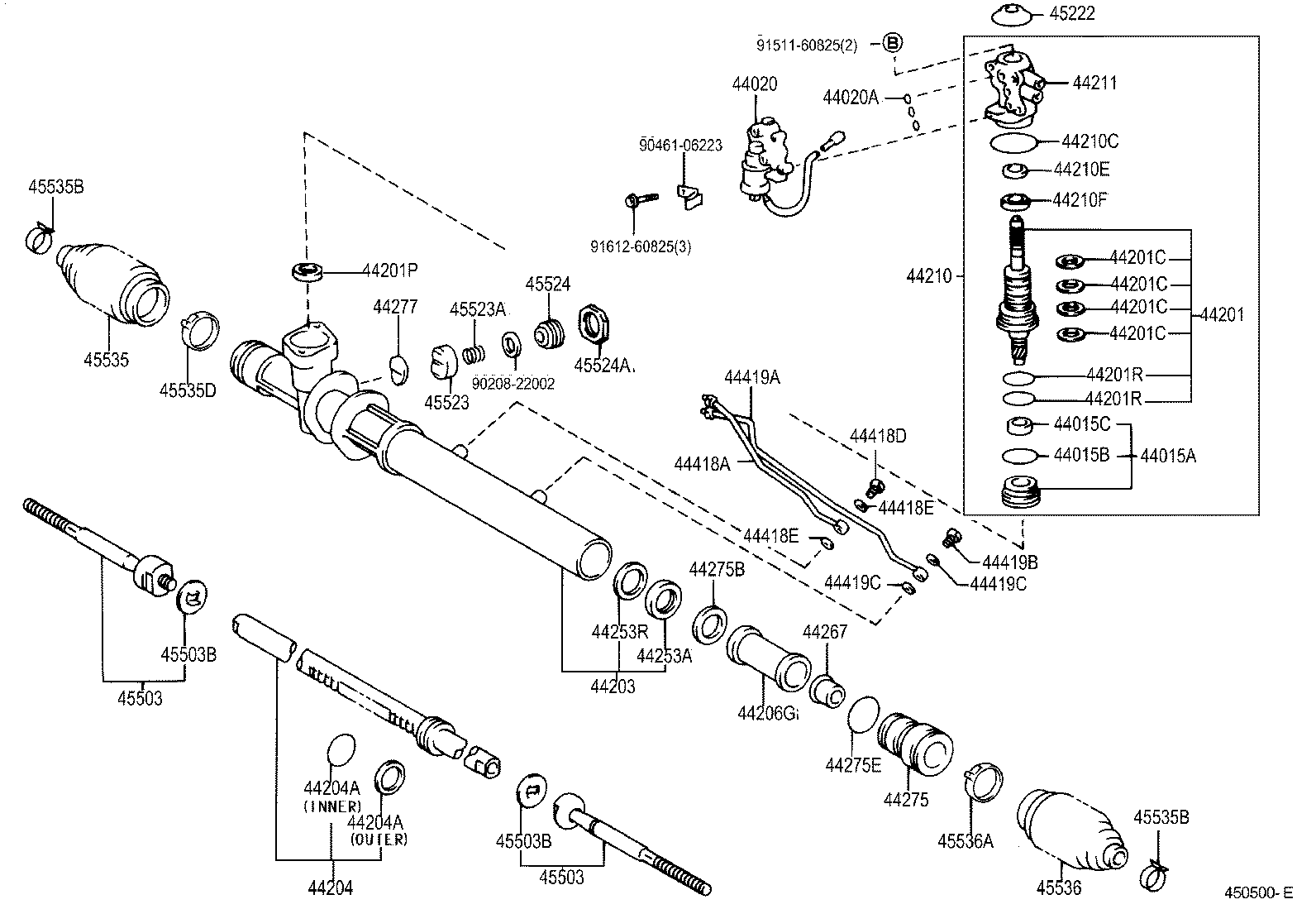 04445-30220 GASKET KIT, POWER STEERING GEAR(FOR RACK & PINION) product image
