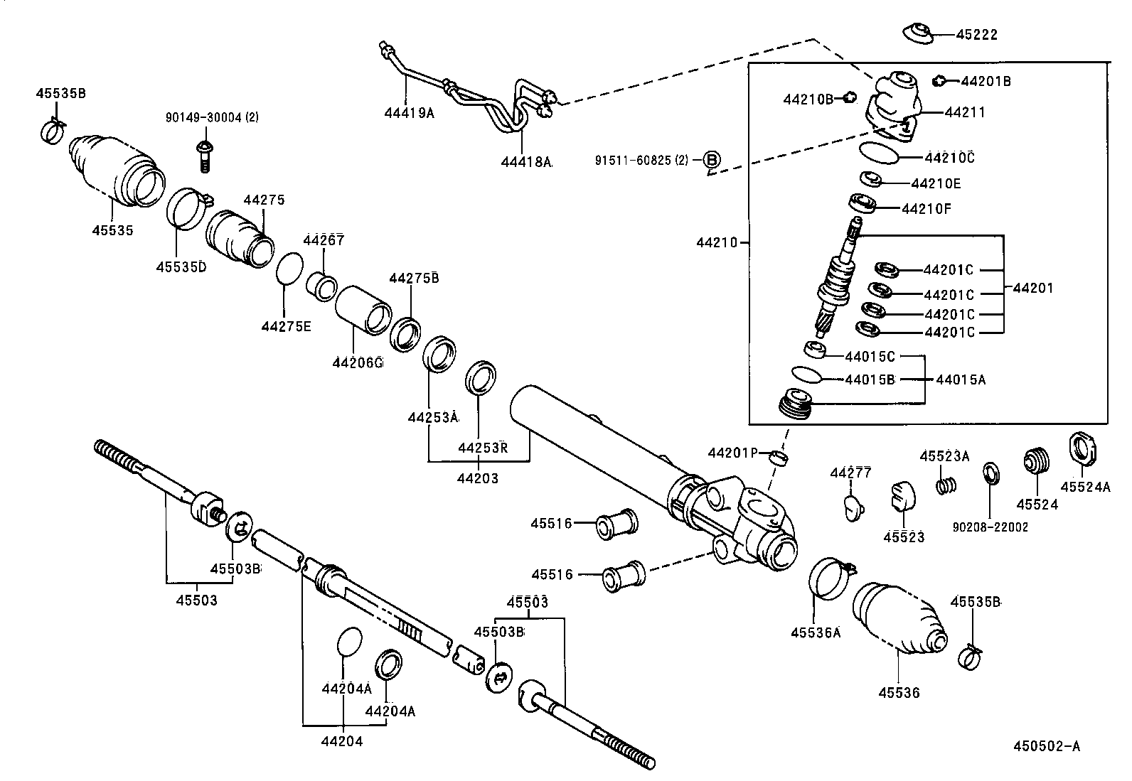44250-30141 GEAR ASSY, POWER STEERING(FOR RACK & PINION) product image