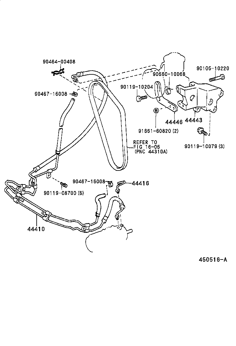 Toyota 44416-60360 TUBE, RETURN(FOR STEERING GEAR OUTLET)