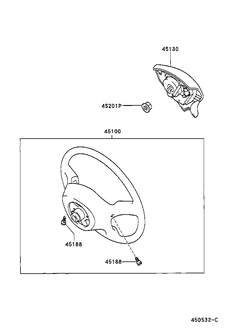 45100-12850-C0 WHEEL ASSY, STEERING product image
