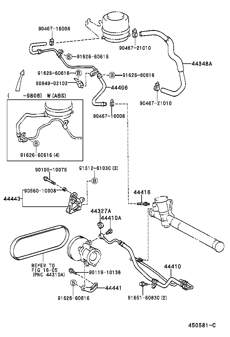 44416-42020 TUBE, RETURN(FOR STEERING GEAR OUTLET) product image