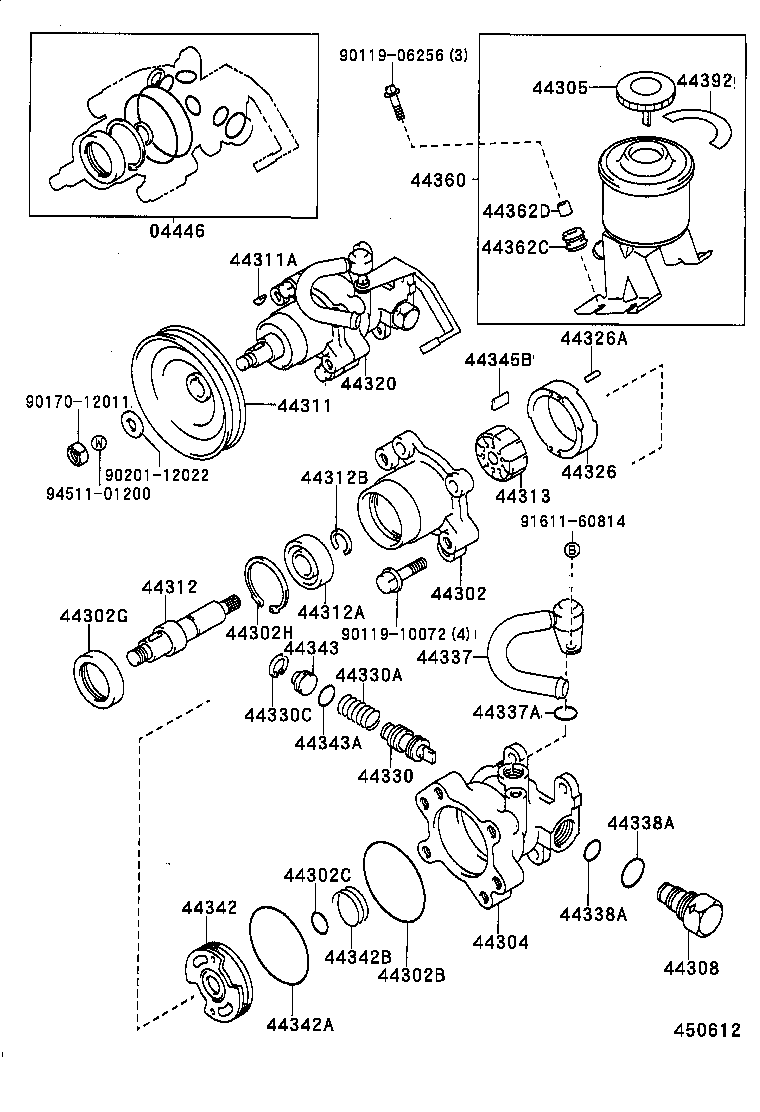 04446-30132 GASKET KIT, POWER STEERING PUMP product image