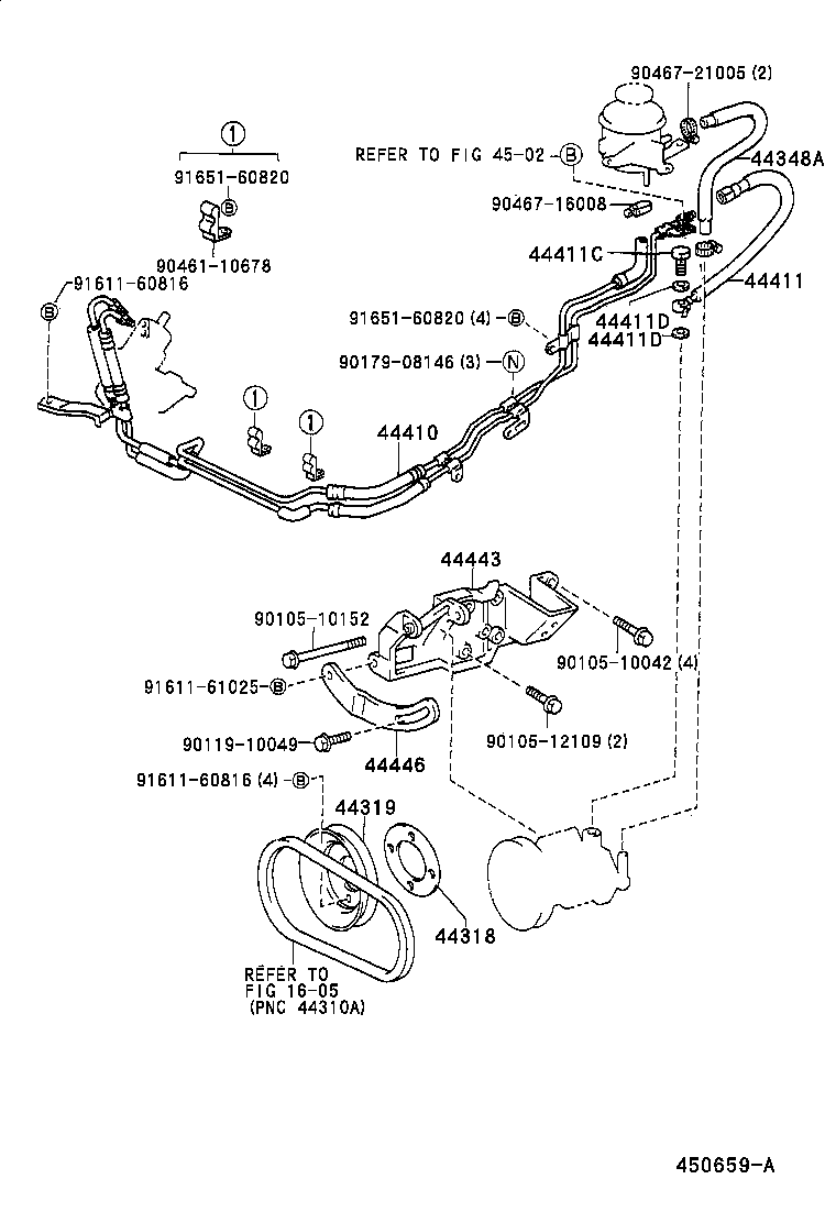 44416-25050 TUBE, RETURN(FOR STEERING GEAR OUTLET) product image