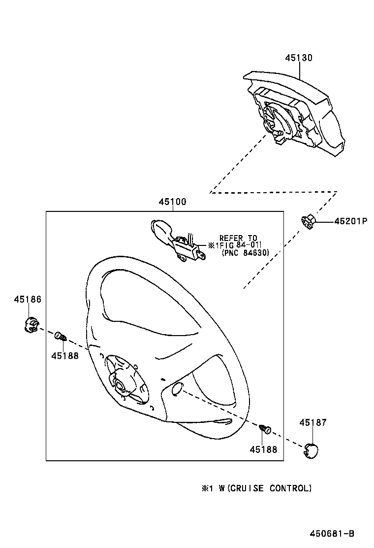 45100-08040-B0 WHEEL ASSY, STEERING product image