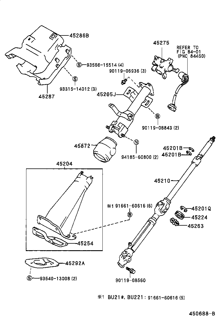 45210-36050 SHAFT ASSY, STEERING MAIN product image